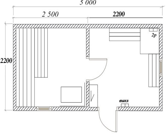 Баня 5х5 схема
