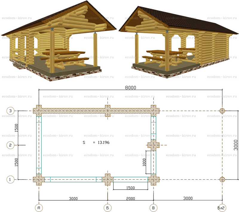Дом с кругляка с планировками и чертежами: Проекты деревянных домов из .