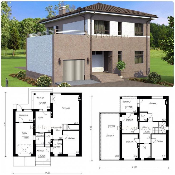 План двухэтажного дома:  двухэтажных домов - Планы, Интерьеры .