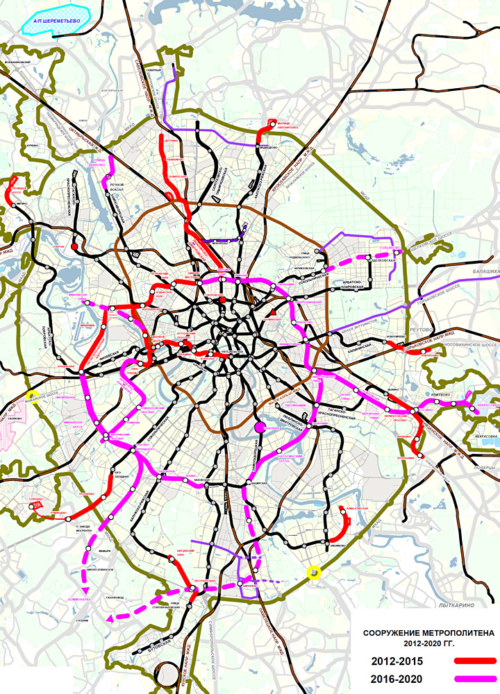 План постройки метро в москве к 2025 году на карте москвы