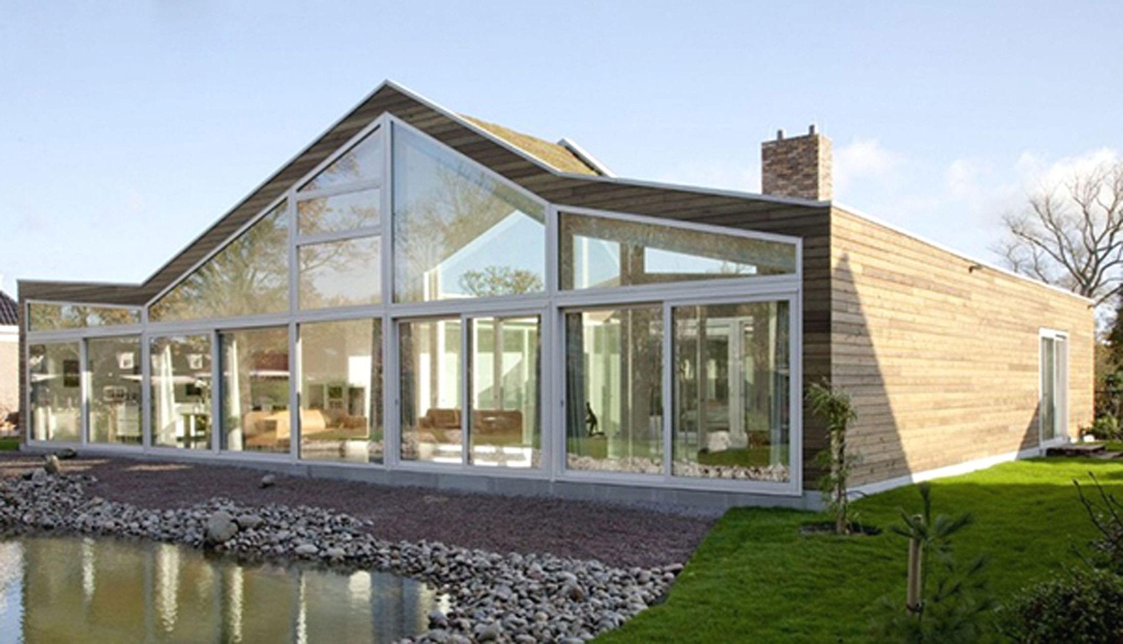 Дизайн современных домов с панорамными окнами