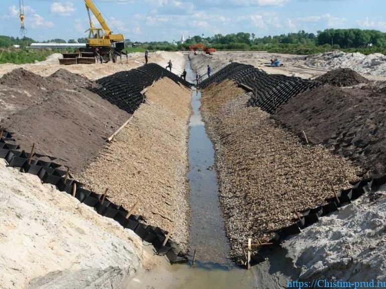 Укрепление берега георешеткой: Укрепление берега георешеткой по низкой ...