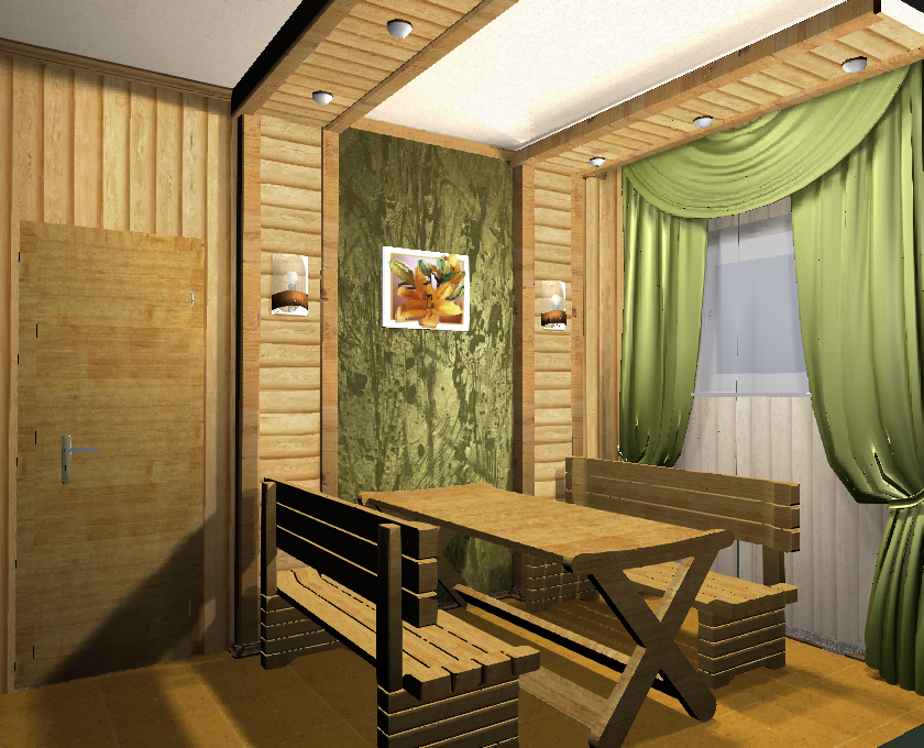 Дизайн комнаты для отдыха в бане