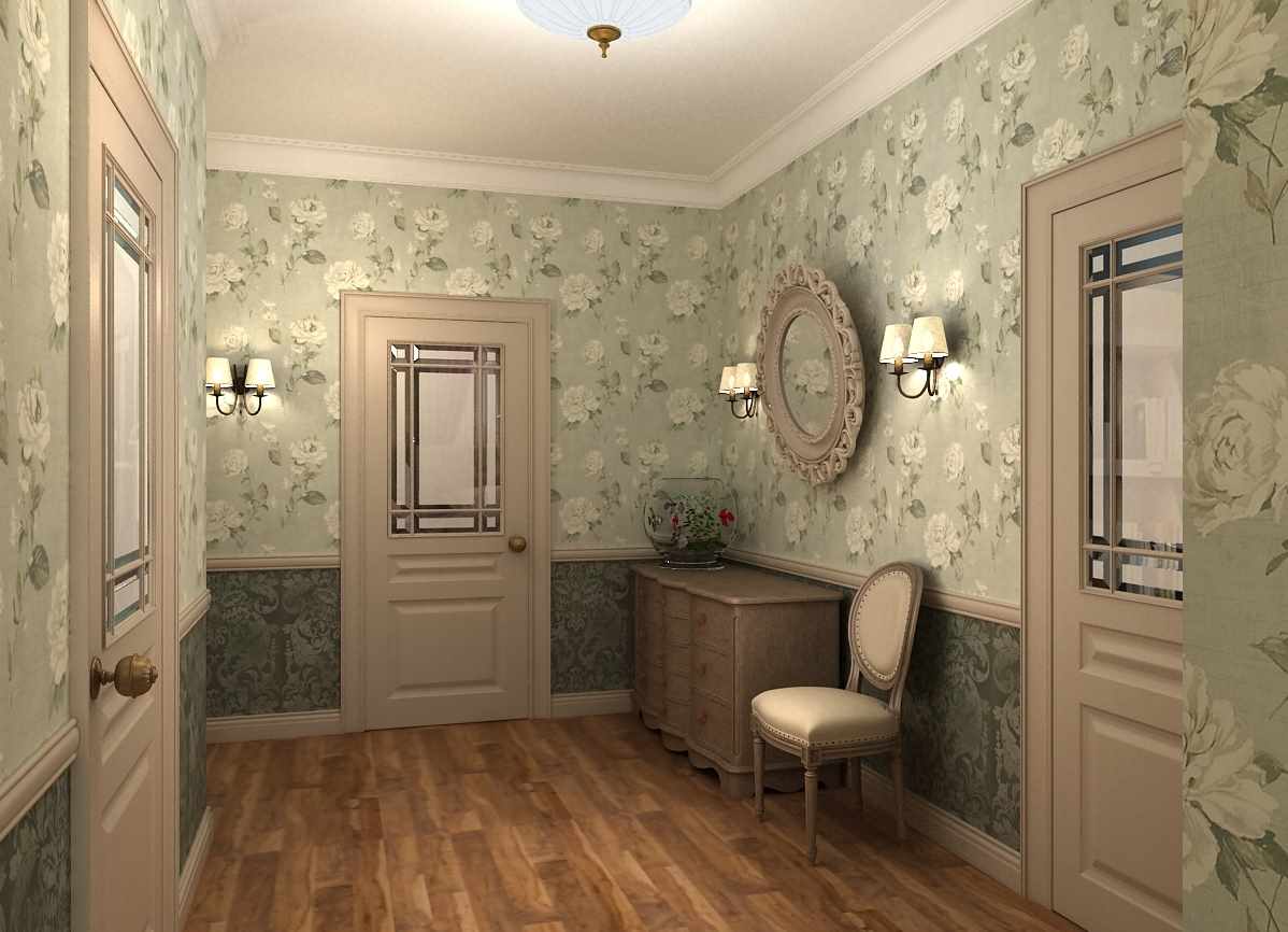 идея необычного стиля коридора в частном доме