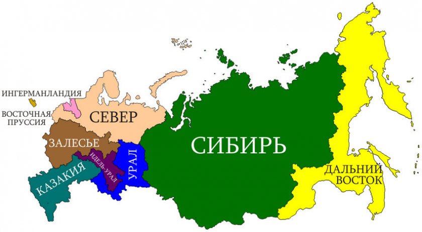 Сибирь на карте