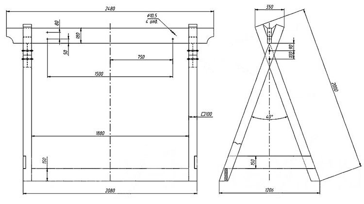 Фото чертежей деревянных качелей, сделанных своими руками