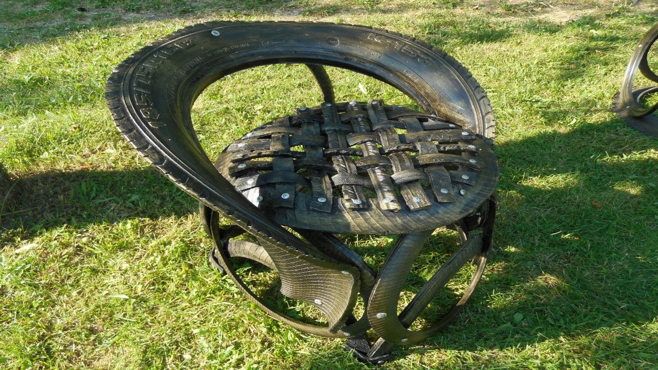 Кресло из старых шин