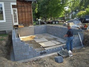 Укладка фундамента Укладка фундамента