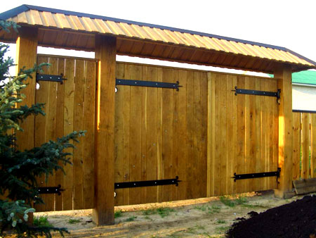 деревянны ворота для дачи