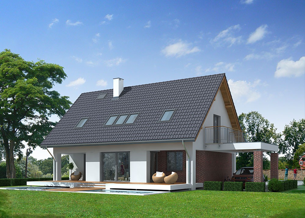 Крыша одноэтажного дома:  одноэтажных домов с двухскатной крышей .