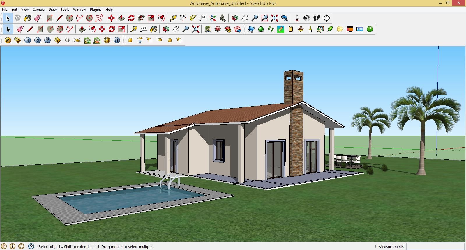 Рисуем план дома в sketchup