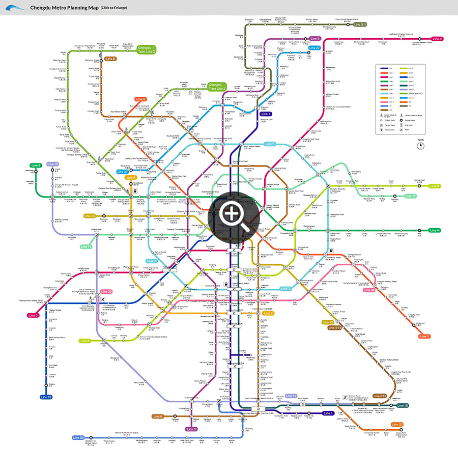 Chengdu metro planning map